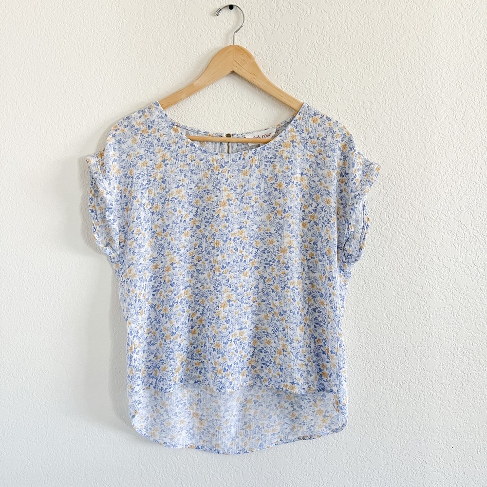 Pink Rose Floral Blouse